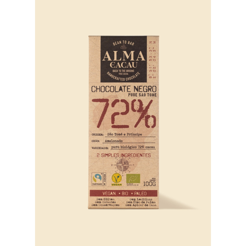 Tablete Alma Cacau 72% Cacau 100g